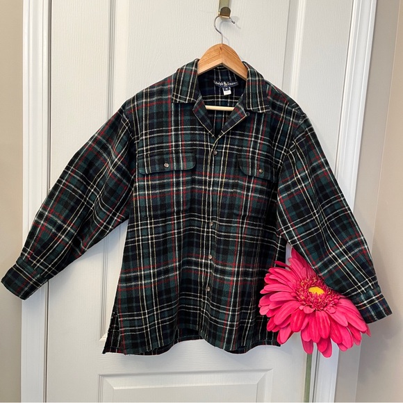 Ralph Lauren Plaid Wool Shacket Size 8 - Picture 3 of 9